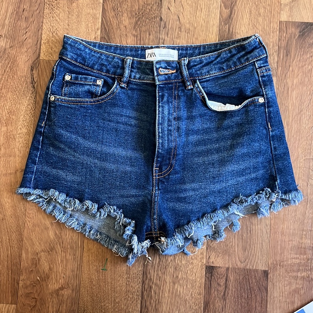 High rise cutoff shorts